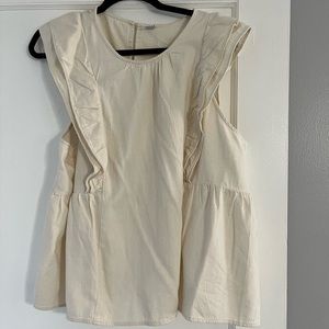 NEW white tank top ruffle blouse